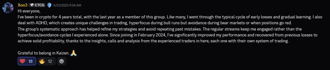 Xon3 recovered from previous losses using Kaizen's systematic approach, despite ADHD.